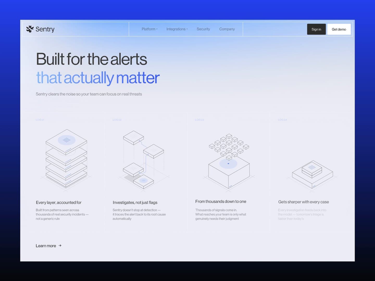 Isometric illustrations explaining how alerts are investigated