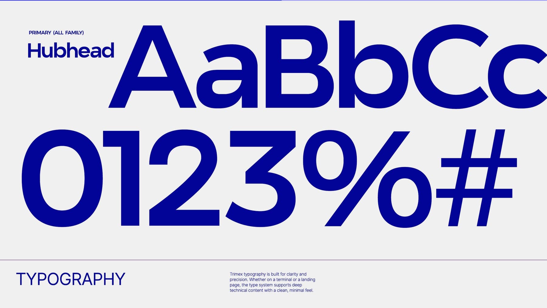 Hubhead typeface specimen