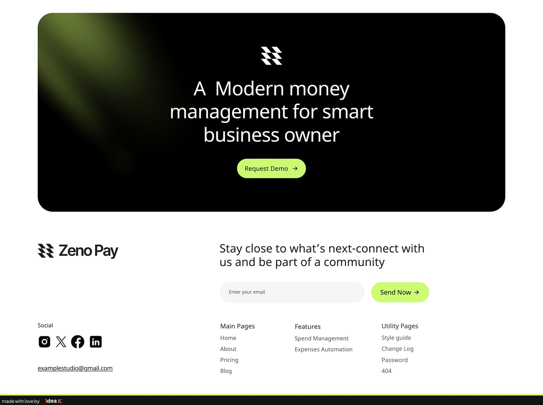 Closing call-to-action and footer