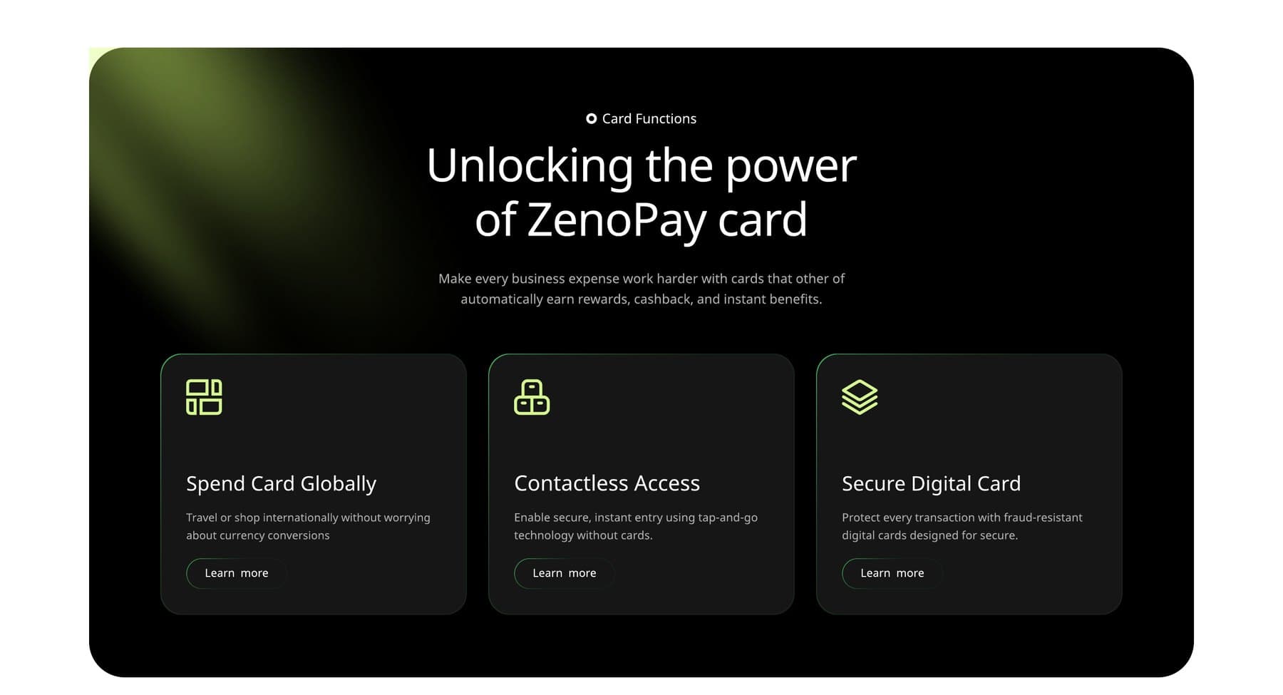Unlocking the power of ZenoPay card — dark feature band