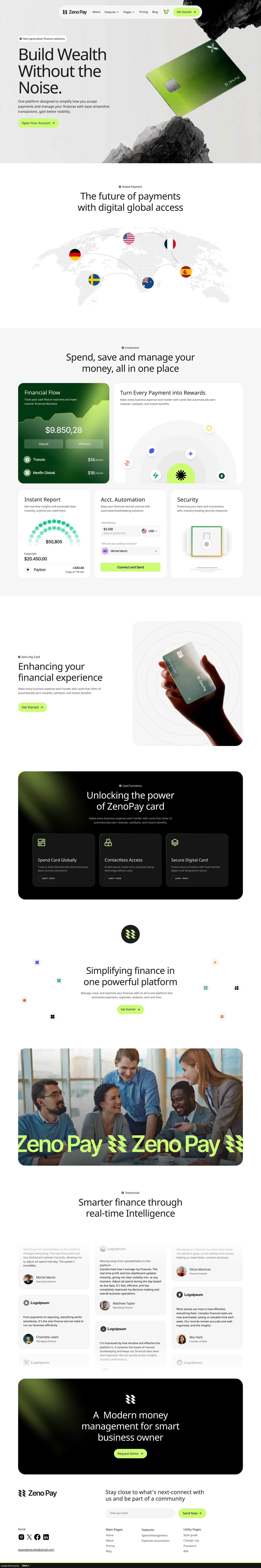 ZenoPay — full homepage design